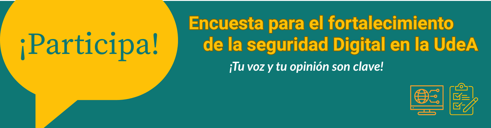 Banner de la información sobre la encuesta de seguridad digital de la UdeA