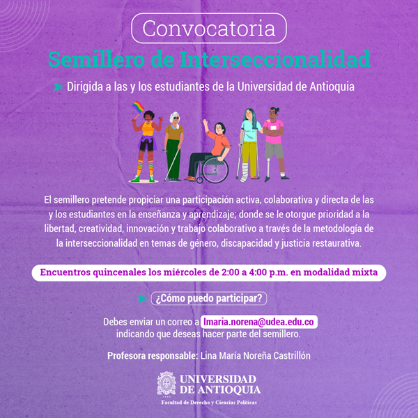 Flyer del semillero de interseccionalidad Flyer del semillero de interseccionalidad