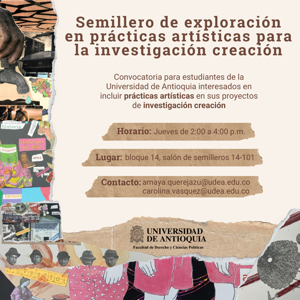 Flyer del semilero de exploración en prácticas artísticas para la investigación creación Flyer del semilero de exploración en prácticas artísticas para la investigación creación