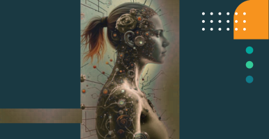 texto "hablemos de ciencia" fondo azul