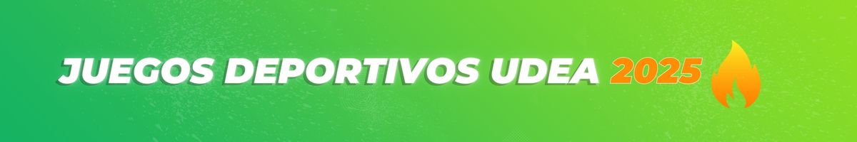Sobre un fondo degradado entre verde y amarillo se lee en letras blancas: Juegos Deportivos UdeA 2025