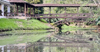 Fotografía del lago en el campus El Carmen de Viboral