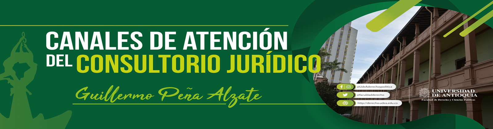 Banner de los canales de atención del consultorio jurídico