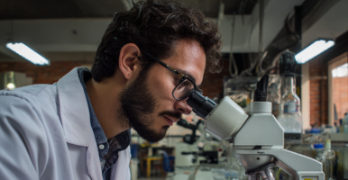 Investigador de la UdeA en su laboratorio