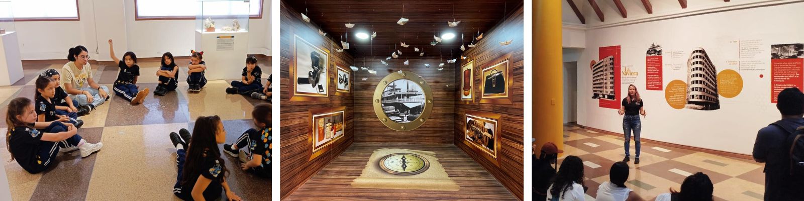 Mosaico de fotografías con espacios del Museo de la Vida y personas participando de las actividades