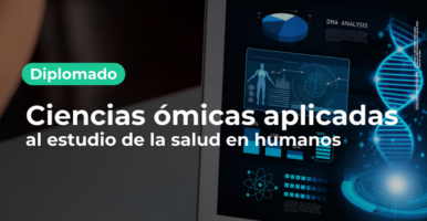 texto "hablemos de ciencia" fondo azul 