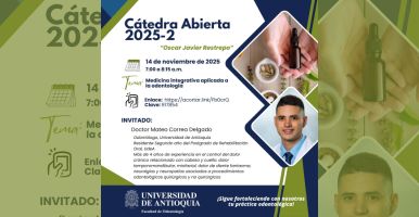 Cátedra abierta online 14 de noviembre "Medicina integrativa aplicada a la odontología" | Dr. Mateo Correa Delgado