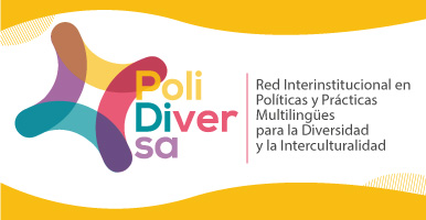 Logo Red Polidiversa color amarillo en la parte inferior y superior